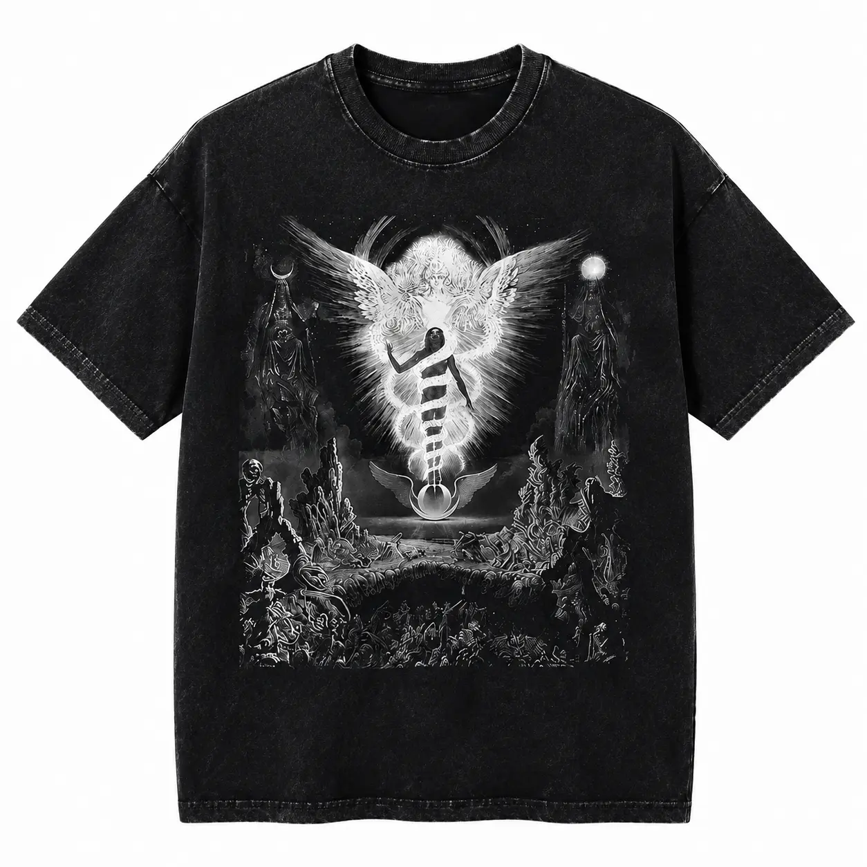 Hermes Trismegistus Mystical Vision Graphic T-Shirt, Ancient Hermetic Occult Unisex Spiritual Streetwear Tee Crewneck Breathable