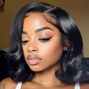 UNice Side Part Glueless Short Layer Straight Wig Pre Cut 7x5 HD Lace Closure Human Hair Wigs with Invisible Knots Natural Hairline for Beginners Friendly Easy Intall