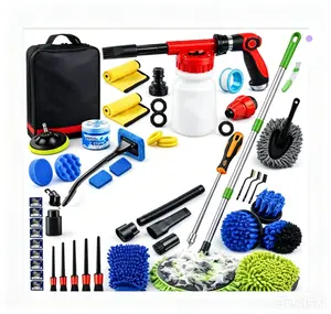 62PCS Car Wash Cleaning Kit,Car Wash Brush with Long Handle,Car Detailing Kit with Foam Gun,Car Cleaning Supplies, Car Detailing Kit
