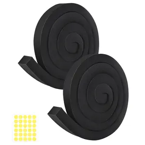 2Packs Air Conditioner Foam Tape with Adhesive, 1''X1''X 6.5 Ft Window Weather Stripping, High Resilience Ac Window Seal Kit Foam Insulation for Winter Summer (6.5ft X 2 Rolls, Black)