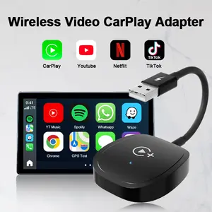 อะแดปเตอร์วิดีโอคาร์เพลย์ไร้สายสำหรับรถยนต์รุ่นใหม่ปี 2026 แบบพลักแอนด์เพลย์อุปกรณ์เสริมในรถยนต์ไร้สายรองรับ Netflix tiktok ใช้งานได้กับรถยนต์ที่รองรับระบบคาร์เพลย์เท่านั้น ใช้งานได้กับ iOS เท่านั้น applecarplay ไร้สาย yaris Carplay กล่องandroidรถยนต์