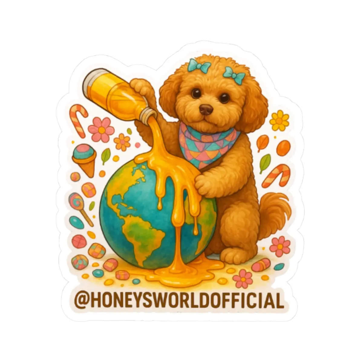 Pouring Honey Globe Sticker | Kiss-Cut Vinyl Sticker