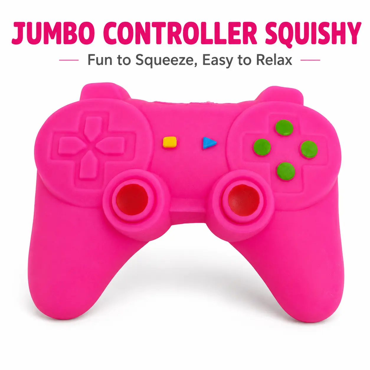 Unisex Jumbo Game Controller Squishy - Giant Remote Control Squeeze Toy for Stress Relief, Soft Sensory Fidgeting Toy for Kids, Adults