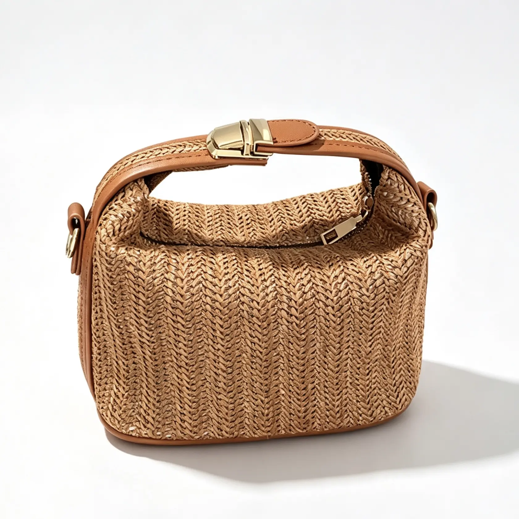 Women's Fashionable Straw Woven Shoulder Bag, Casual Versatile Zipper Classic Flap Crossbody Bag for Daily Use, Trendy All-match Commuter Bag, Crossbody Clutch Bag