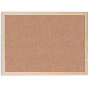 Cork Bulletin Board, 18" x 24" Inches, Light Birch Wood Frame (265U00-01)
