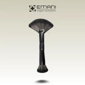 [Emani] Duo Fan Brush for Effortless Blending & Glow | Dual-Ended, Vegan, Travel-Friendly Makeup Tool