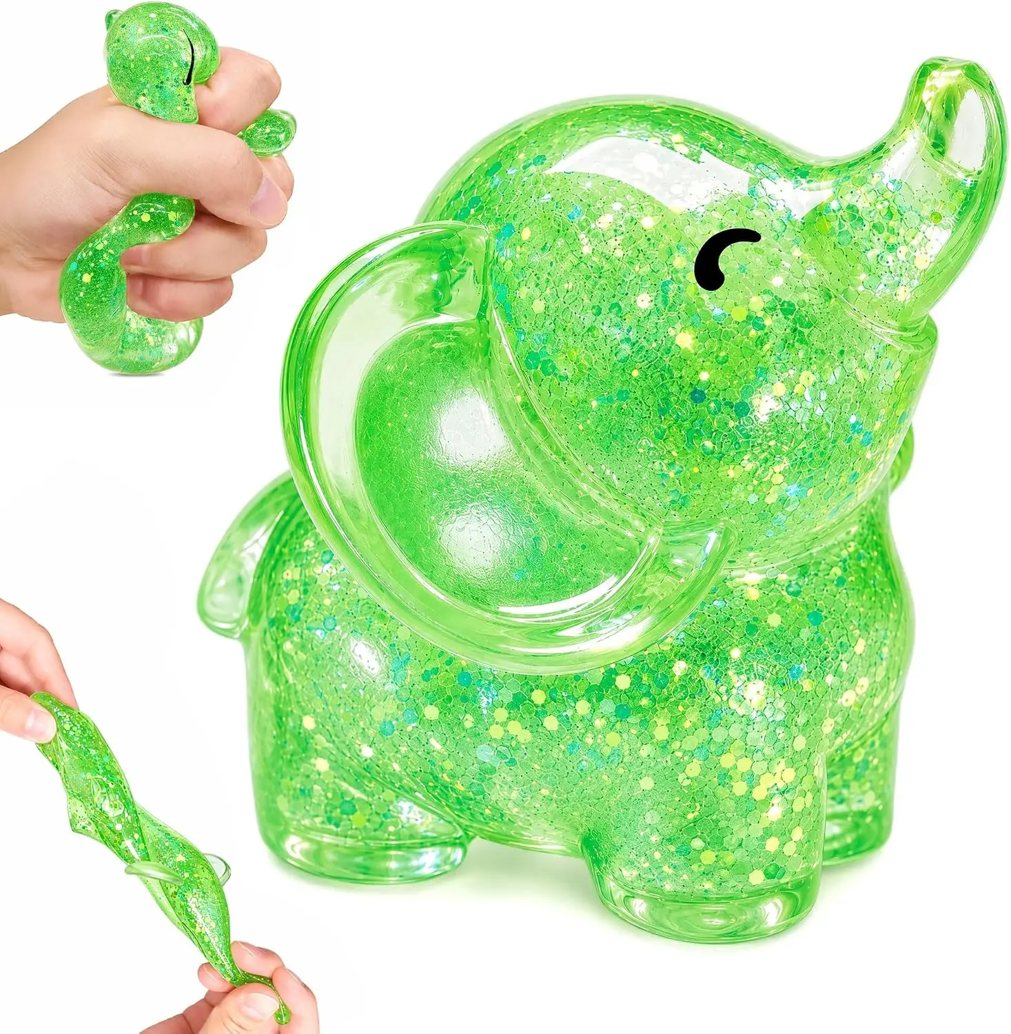 Elephant Squishy Stress Ball for Adults & Kids – Slow Rising Sensory Squeeze Fidget Toy for Anxiety Relief, Stress Relief and Relaxation, Manual