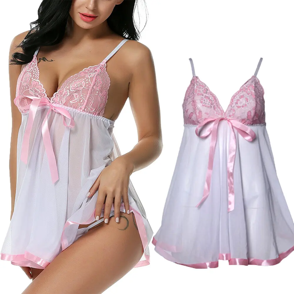 chinese dress ladies Women's Sexy Lingerie Babydoll Sleepwear Underwear Lace Nightwear Dres –  Victoria's rhapsody main image 1