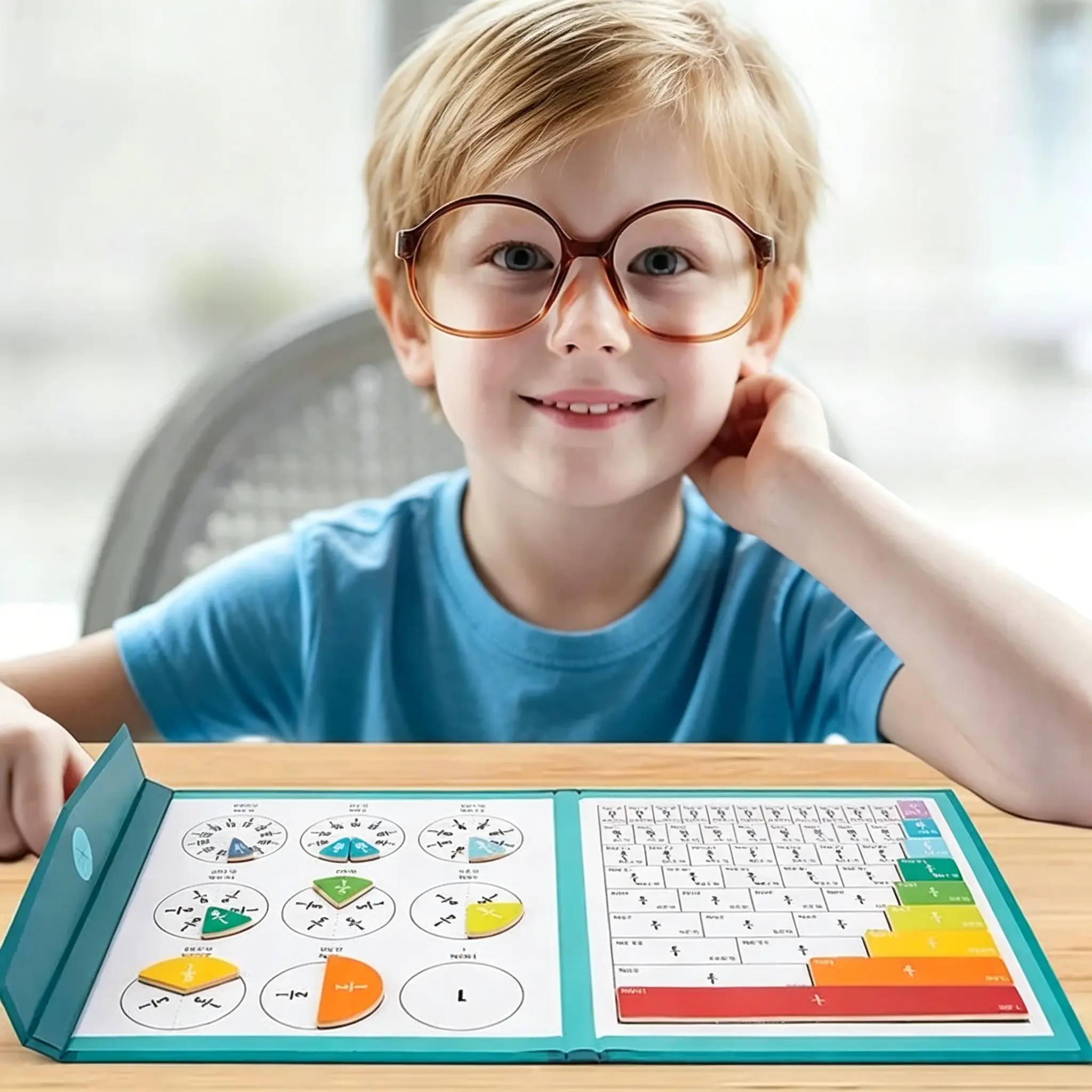 Colorful Magnetic Fraction Learning Book for Kids 3-8, Preschool Learning Materials, Visual Learning Tools, Educational Puzzle Toy, Magnetic Math Addition-Subtraction Practice Tool, Ideal Easter Gift