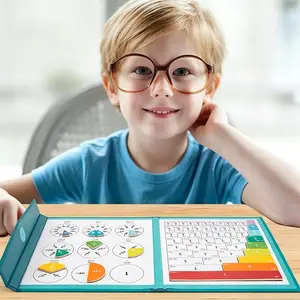 Colorful Magnetic Fraction Learning Book for Kids 3-8, Educational Puzzle Toy, Magnetic Math Tool for Addition & Subtraction Practice, Ideal Easter Gift