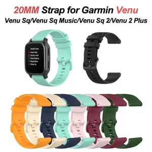 20MM Watch Band For Garmin Vivoactive 3 Venu SQ Vivoactive 3 5 Forerunner 645 245m Silicone Strap Watchband Accessories
