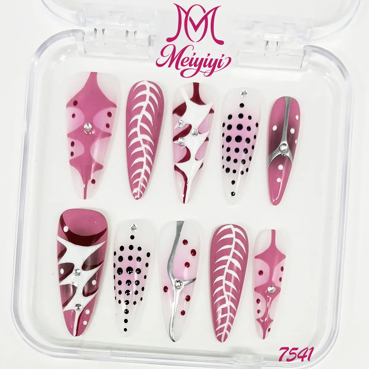 .DP.7541.Pink Hot Girl Wearable Nails