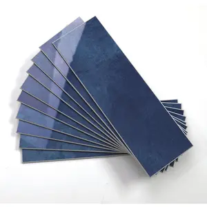 30 PCS Peel and Stick Backsplash Tile for Kitchen/Bathroom/Living Room, 3"x 9" Self-Adhesive Subway Tile for Backsplash, Imitation Glazed Tiles/Handmade Tiles (Glossy Navy Blue)