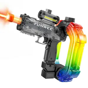 FUNWEE Ultimate Battle Powerful Electric Water Gun, Automatic Squirt Gun with Glowing Realistic Muzzle 700cc High Capacity, Up to 32 FT Range, Outdoor Summer Party Toy for Adults &Kids Toys for summer tactical multiplayer team