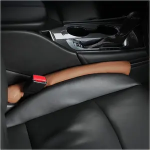 LMMAKE Leather Car Seat Gap Filler Auto Crevice Crack Plug Blocker Organizer Universal Fit for Cars SUVs Trucks Soft Elastic Microfiber Black Brown Options