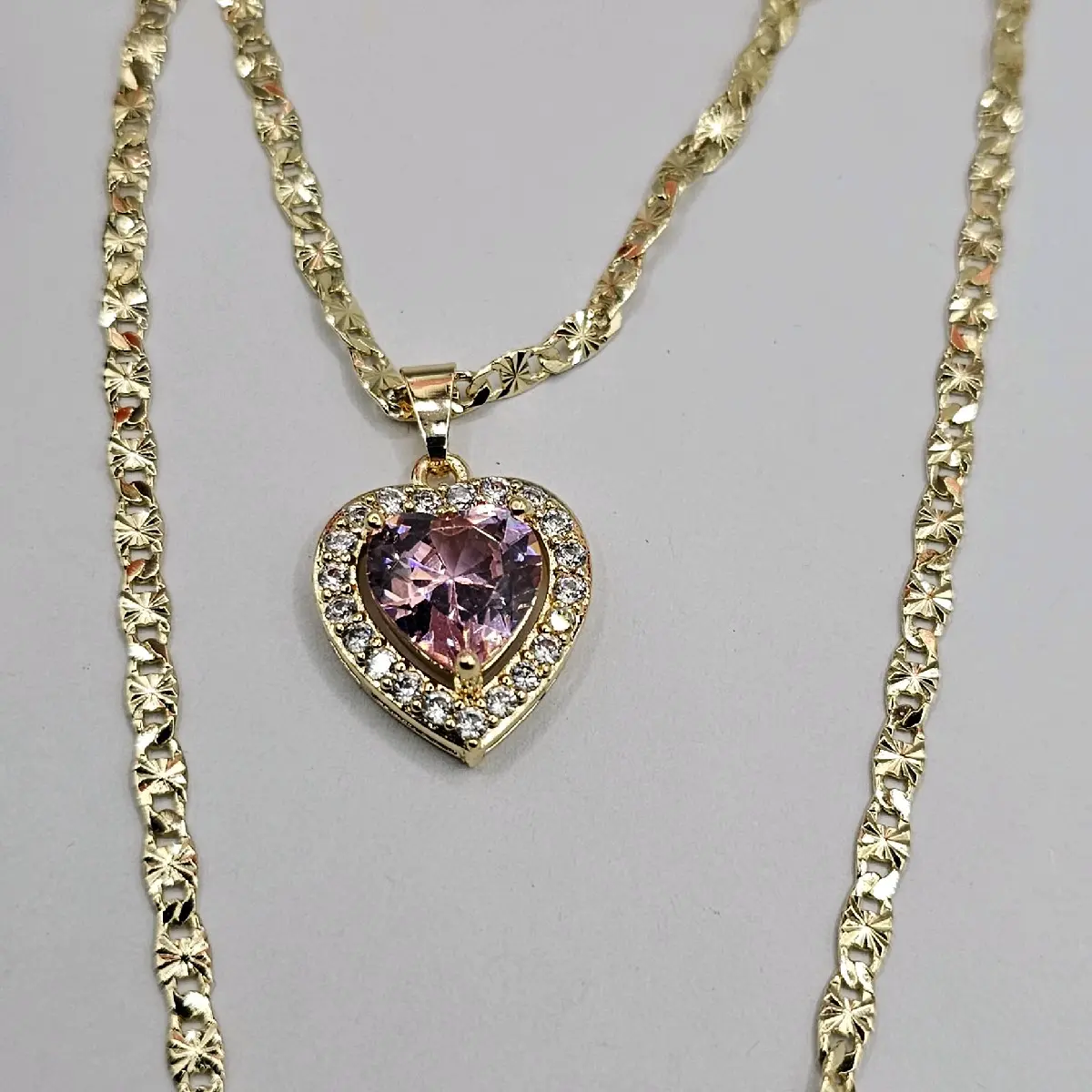 cute heart chain Gold-plated 18"inches
