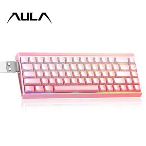 Aula Hero68 He Gaming Keyboard, Wired Plug-And-Play, 68 Key Layout, RGB Lighting, 8khz Return Rate, Compatible with PC/laptop, Windows/MAC