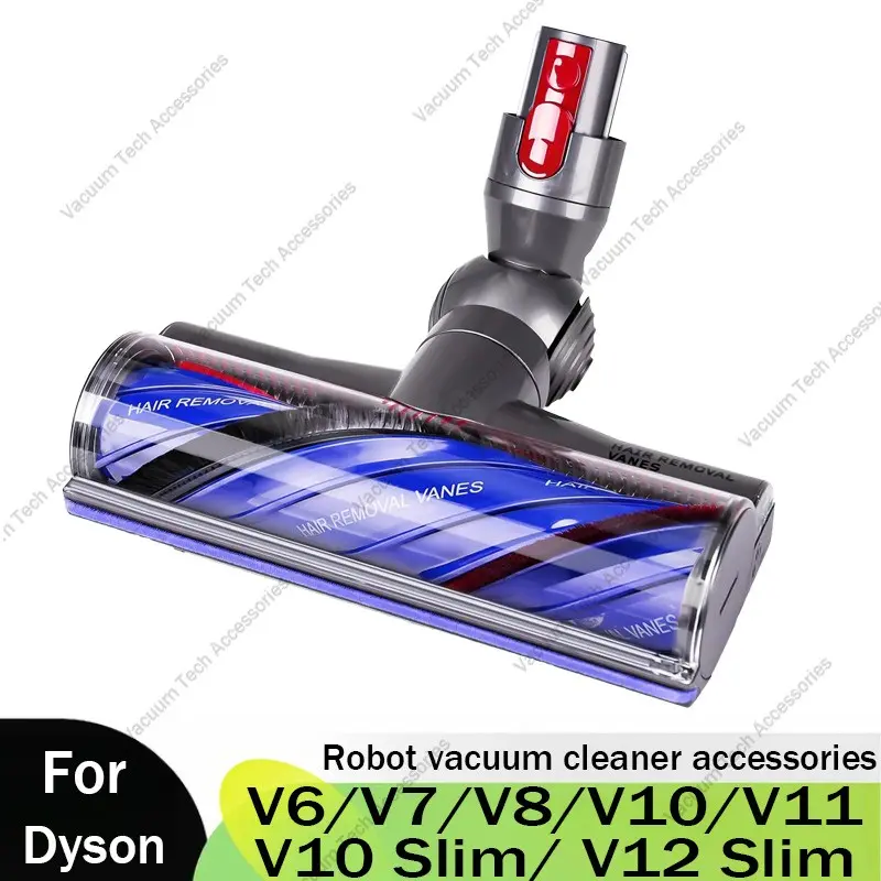 For Dyson V6/ V7/ V8/ V10/ V11/ V15/ V10 Slim/ V12 Slim Vacuum Cleaner Spare Parts Quick-Release Vacuum Head Replacement Direct Drive Cordless Vacuum Cleaner Accessories Hair Removal Brush Head