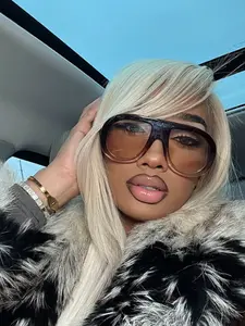 Oversized pilot Sunglasses for Women Men Shield Flat Top Big Frame Aviator Sun Glasses For Ladies Trending One-Piece Eyewear Gradient Shades Trendy Casual Sunglasses