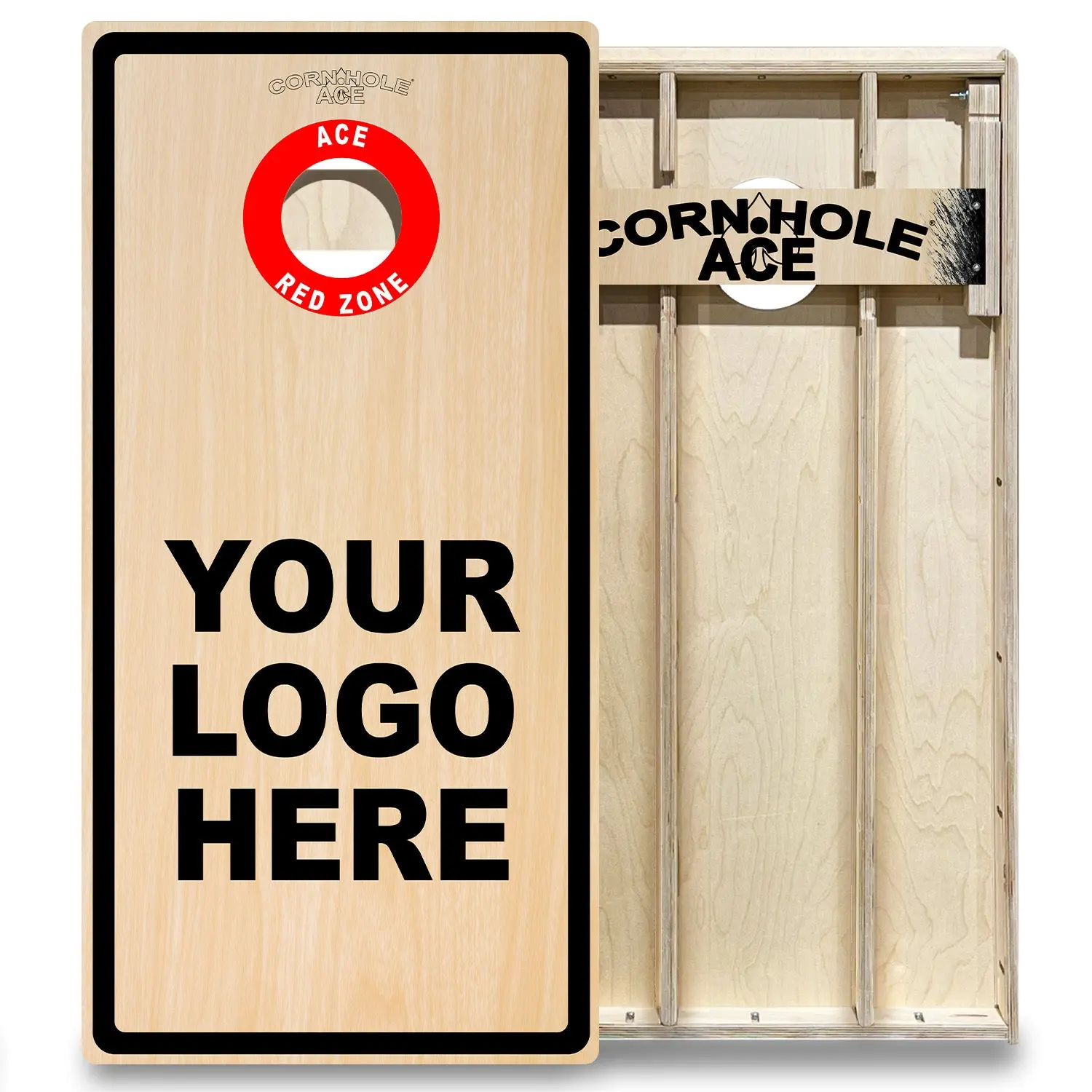 Custom Red Zone Cornhole Board Set | Elite Professional 2x4 ft Baltic Birch Boards | Heavy Duty, Sturdy, and Quiet Cornhole Game, Full Size, 2X4ft Boards