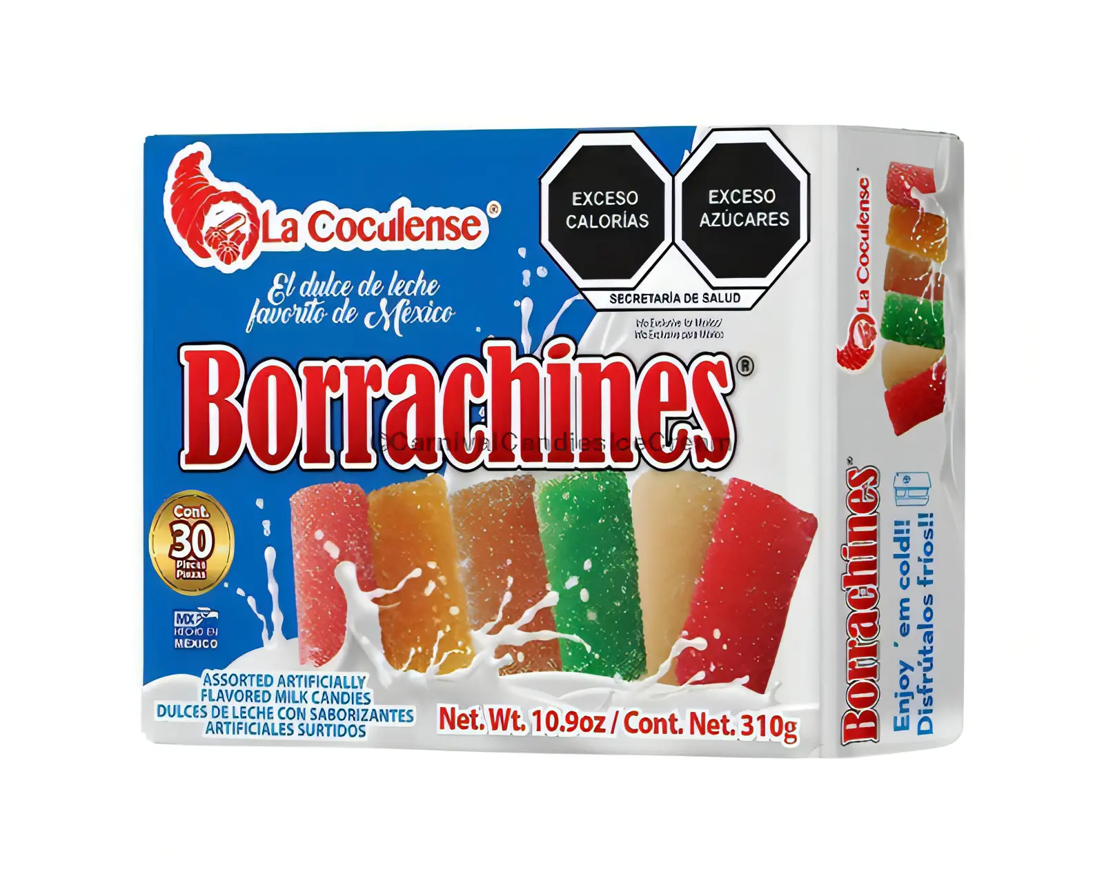 La Coculense Borrachines Assorted Artificially Sorted Milk Candy, 30 Count, Mexican Candy, Sweet, Dulces De Leche, Snack, Bonbon, Dulces Mexicanos