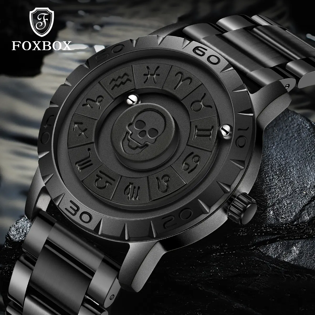 LIGE Men's Fashionable Casual Wristwatch - Analog Quartz Movement, Unique No-Lens Magnetic Ball Display, 30m Water Resistant, Modern Trendy Analog Watch with Clasp, Fashionable Watches, Modern Trendy Watch