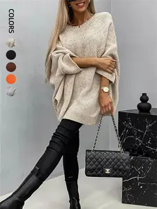 Women's Elegant Knitted Cape Sweater,Loose Casual Poncho Pullover,women cape Sweater fashion knitted shawl sweater Knitwear