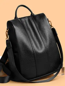 Large Capacity Commuter Bag, Casual Travel Backpack, Student Bookbag, Vintage Style, Random Print, All Seasons, Unisex