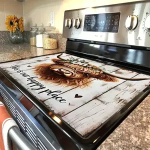 Soft Magnetic Stove Top Protector Pad Cover, Cow Design, Stylish, Scratch-Resistant and Easy to Clean, Multi-Purpose for Any Kitchen, Spring and Summer Home Decor