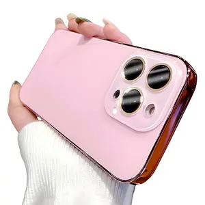 Electroplated Matte PC Case for iPhone 17 16 15 14 13 12 11 Pro Max Ultra-Thin Frosted Original Color Acrylic Phone Cover with Camera Lens Protector