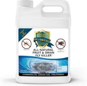 Fruit Fly & Drain Fly Killer - Simple Commercial Drain Gel Treatment – Eliminates Gross Fruit/Sewer Flies & Gnat Infestations from Any Drain. Fast & Easy - 1 Gallon (128 Ounces)