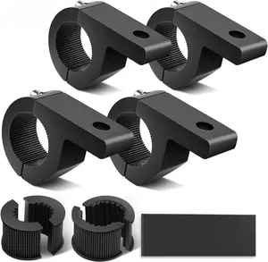 Nilight - 90028D 4PCS LED Light Bar Horizontal Bar Clamp Mounting Kit Fit on 0.75" 1" 1.25" Bull Bars Roof Racks Roll Cages for ATV UTV and Trucks, 2 Years Warranty,Black, Aluminum Alloy, Easy Install