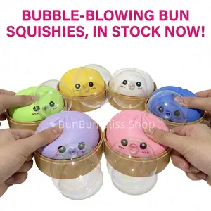 Kawaii Bubble-Blowing Steamed Bun Squishy Toy - Cute Sensory Fidget & Stress Relief