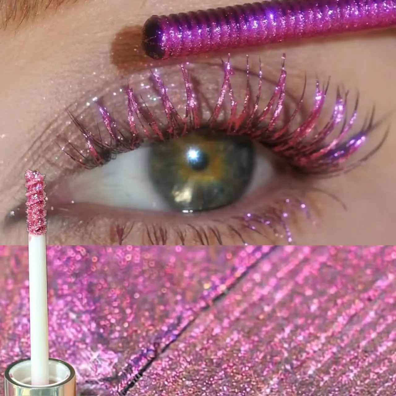 This colorful, shimmering mascara gel provides 24-hour hold and a quick-drying formula for thick, curled lashes. As a professional eye makeup product, it's waterproof and sweatproof, suitable for both everyday and party looks. Cosmetic Eyelash Flawless