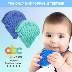 Frolik+Co Toothi Baby Teethers - 2 Pack BPA Free - 0+ Months - Dishwasher, Freezer, Sterilizer Safe - Vegan - Infant Teething Relief