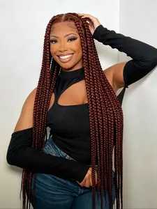 High-Quality HD Full Lace Large Braided Wig, Handmade High-Definition Full Lace Cornrow Braid, Big Parting Headband Wig, Fashionable Goddess Wig, Braided Lace Wigs