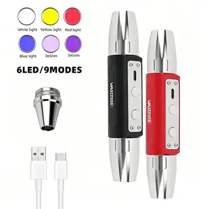 VASTFIRE Professional Jewelry Inspection LED Flashlight - 6-in-1 Light Source (365nm-395nm UV), 304 Stainless Steel Head, Waterproof, for Jade, Gemstone Identification