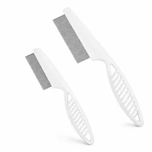 Dog Face Comb, Flea Comb for Dogs, Fine Tooth Tear Stain Remover, Removes Crust, Mucus, and Stains, Face Brush for Poodles & Other Breeds, Grooming Comb for Pets, Large + Small