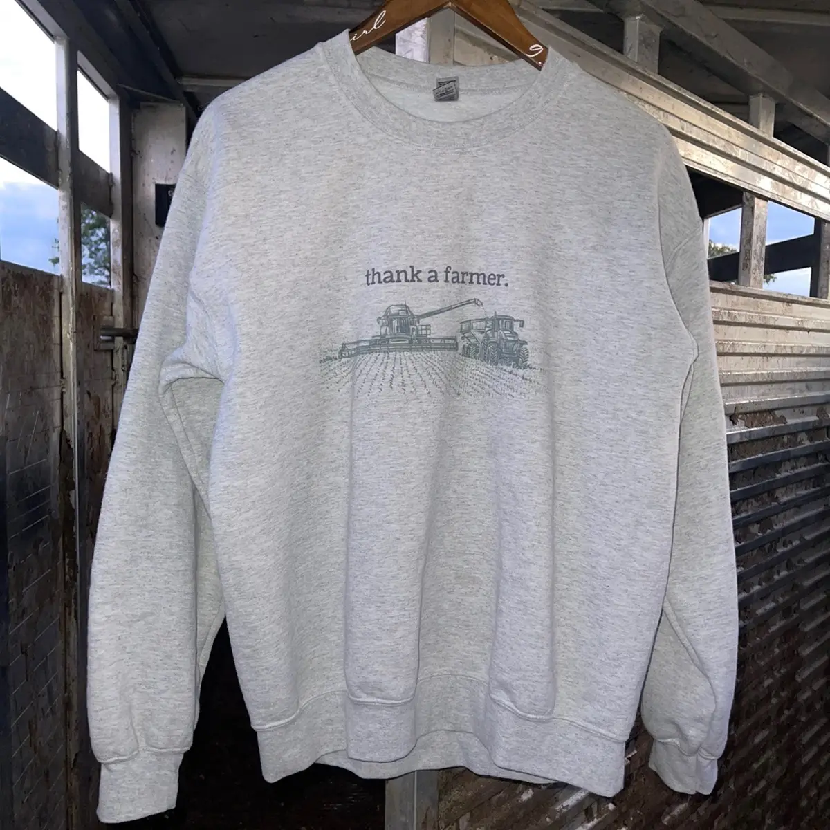 THANK A FARMER|CREWNECK|ASH