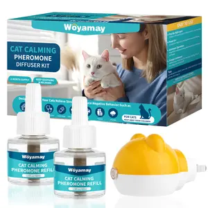 Cat Calming Diffuser - Cat Pheromones Calming Diffuser for Cat Anxiety Relief 6-in-1 Cat Pheromone Diffuser Kit with 2 Diffuser + 4 Refill 48ml Vial - 120 Days Pheromone Diffuser to Calm Cats spray TikTokShopHolidayHaul Mother Fragrance Aroma Perfume
