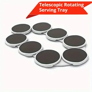 Telescopic Rotating Serving Tray - Manual Smooth 360-Degree Rotation, Anti-Spill Reinforced Edge Design, Heat-Resistant Plastic Material, Multiple Table Type Compatibility Solution