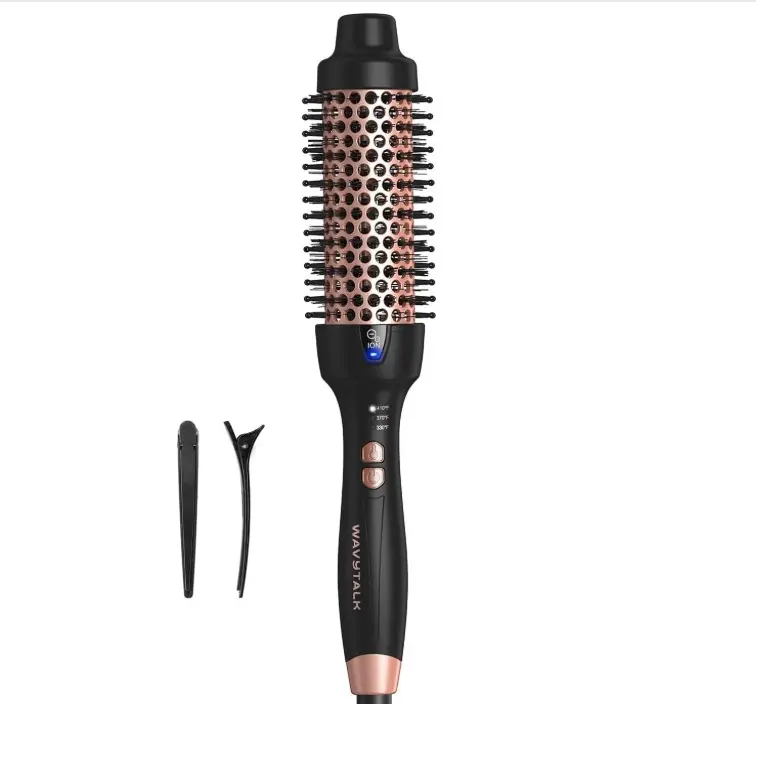 Wavytalk Thermal Brush Blowout Express 1.5" Ionic Heat Round Brush | Creates Smooth Shiny Blowout Look, Salon Blowouts, 3 Temp Settings Dual Voltage, Easy to Use Reduces Frizz, Rose Gold