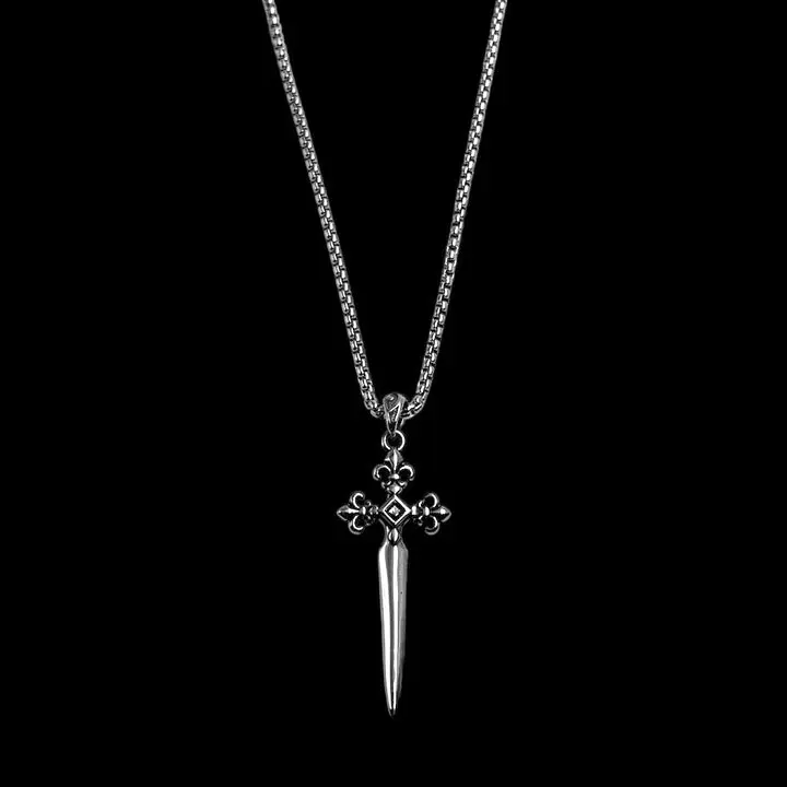 Black Jewel Dagger Necklace