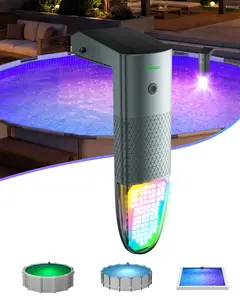 Solar Pool Lights for Inground & Above Ground Pools, 80 LED RGBIC Underwater Pool Lights, Dual-Color, 4 Dynamic & 3 Radiant Modes, Solar & USB Rechargeable with Remote, IP68 Waterproof