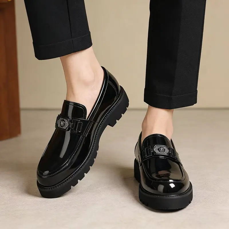 all black dress outfit Buy Women's Black Dress Formal Buckle Strap Slip On Shoes – FAUSTO.in main image 1