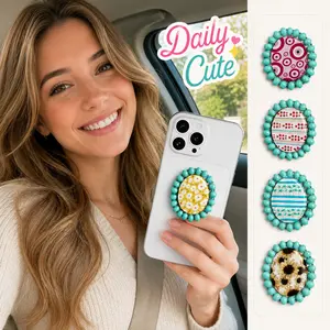Turquoise Stone Bead Concho Magnetic Smartphone Grip with Kickstand - Smooth Expand-Contract Mount, Retro Western Boho MagSafe Phone Accessories for Enhanced Phone Handling