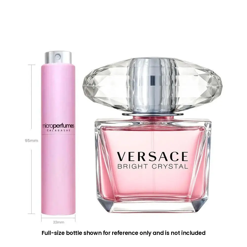 Versace Bright Crystal EDT For Women – 0.17 fl oz / 5 mL Travel Spray Decant, Magnolia, Iced Accord, Yuzu, Gift for Her, Independently Rebottled by MicroPerfumes