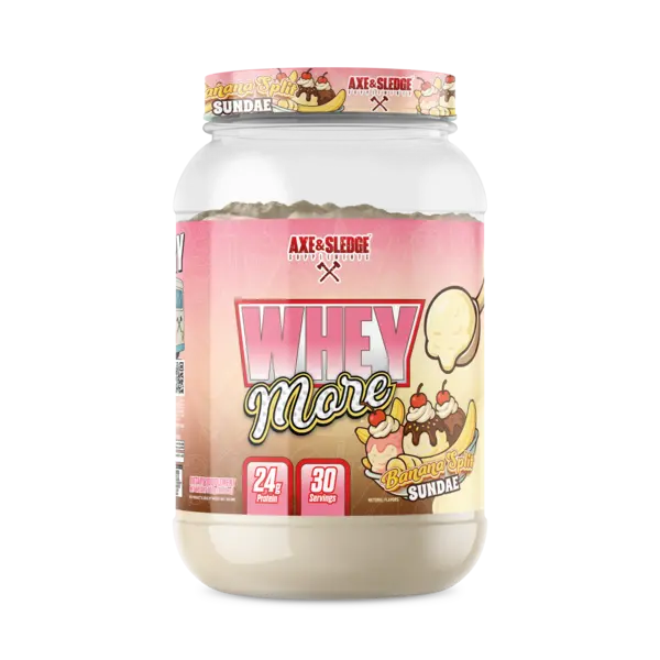 Axe & Sledge WHEY More Protein Blend, 24g Protein, Whey Concentrate & Isolate with Digeseb Workout Supplement Optimum Fitness Fiber Edible Dietary
