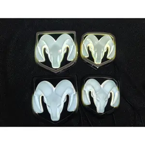 Ram Head LED front and rear illuminated emblems, suitable for Ram Head RAM1500/2500/3500 models from 2009-2018, car decoration, car accessories, enhances the luxurious appearance of the vehicle