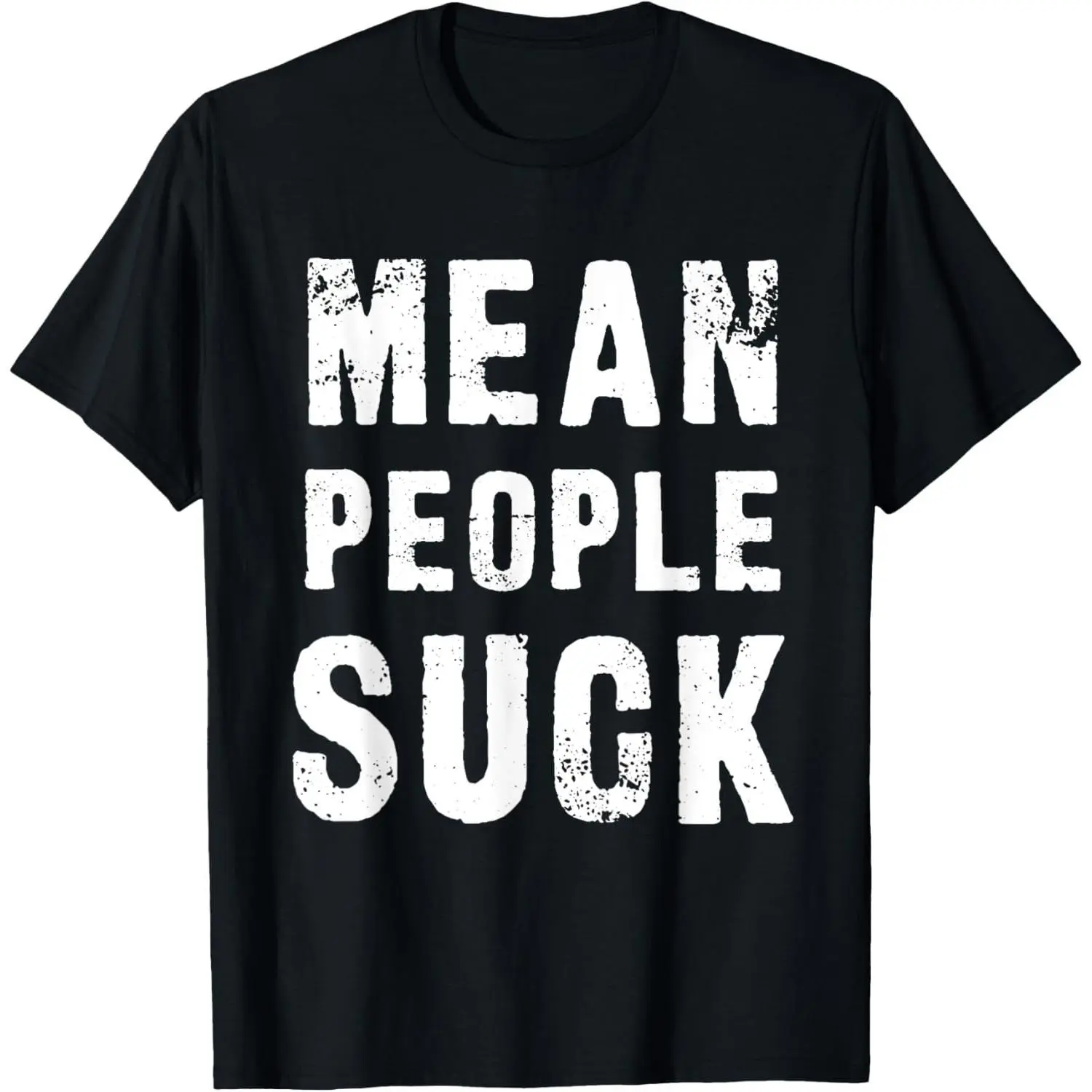 Men's "Mean People Suck" Print T-shirt, Soft Breathable 180g Fabric, Regular Fit Shortsleeve for Daily Wear & Workouts, Sports, Graphic Print, Casual, 100% Cotton, Streetwear, Tshirt, Top, Fashion, Menswear, Natural, Breathable Cloth, Round Neck